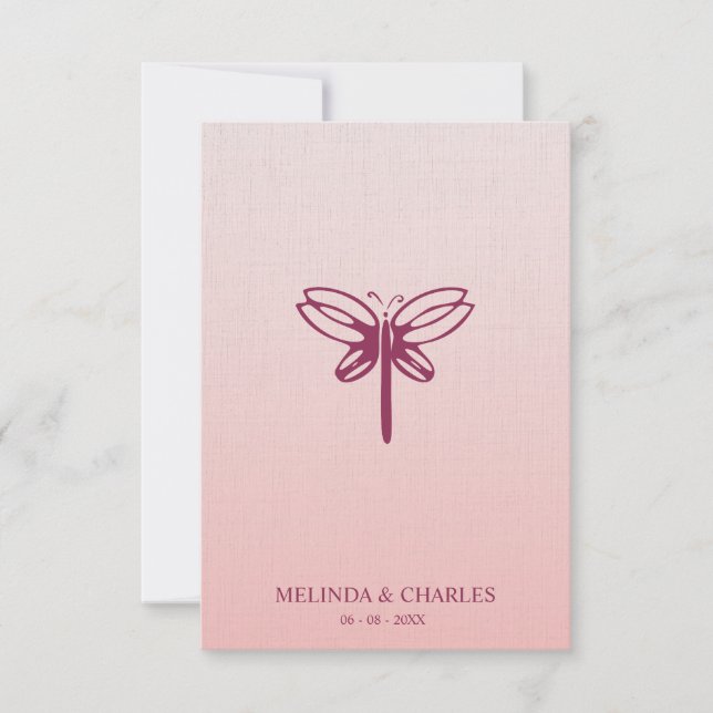Dragonfly Logo in Burgundy on Gradient for Wedding (Framsida)