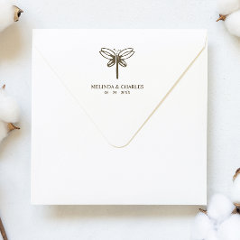 Dragonfly-Logotyp för Bröllop eller händelse Stämpel