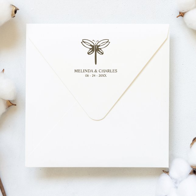 Dragonfly-Logotyp för Bröllop eller händelse Stämpel (Skapare uppladdad)