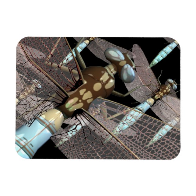 Dragonfly Luft Force on Black Magnet (Horisontell)