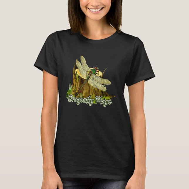 Dragonfly Magic Vintage Dragonfly Design T Shirt (Framsida)