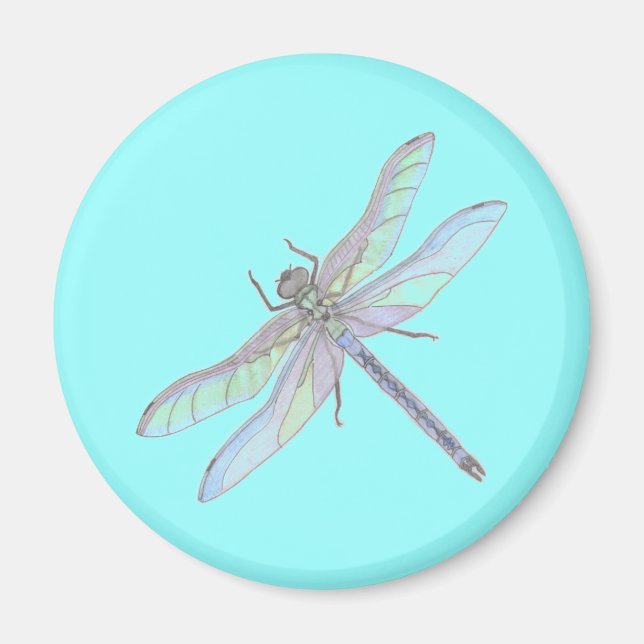 DRAGONFLY-magnet (blå) Magnet (Framsidan)
