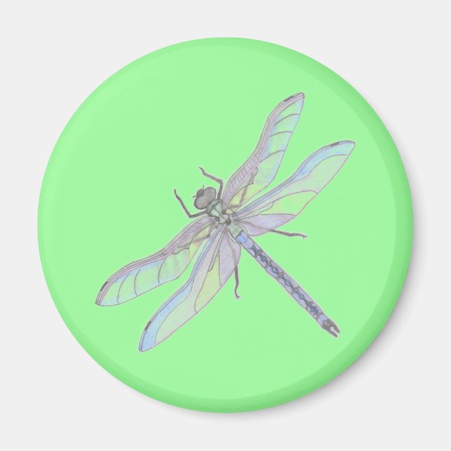 DRAGONFLY-magnet (grön) Magnet (Framsidan)