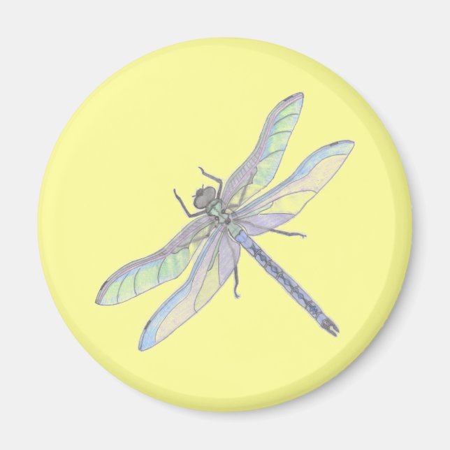DRAGONFLY-magnet (gult) Magnet (Framsidan)