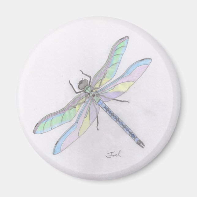 DRAGONFLY-magnet (rund) Magnet (Framsidan)
