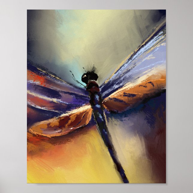 Dragonfly-målning Poster (Framsidan)