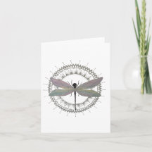 Dragonfly Mandala-mappat anteckningskort