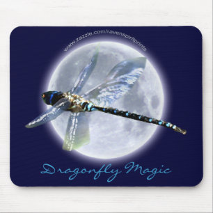 DRAGONFLY & MÅNE Fantasy Art Mousemat Musmatta