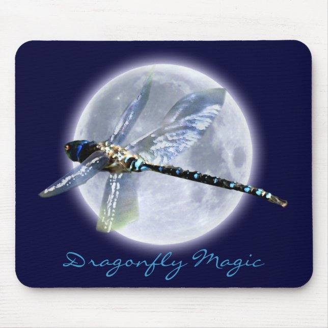 DRAGONFLY & MÅNE Fantasy Mousepad Musmatta (Framsidan)