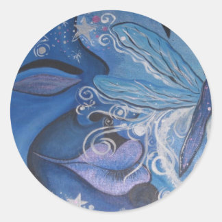 DrAgOnfLy Måne Runt Klistermärke