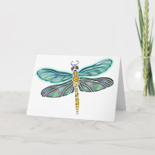 Dragonfly med fastfärgat glas och Snäcka av balon Kort