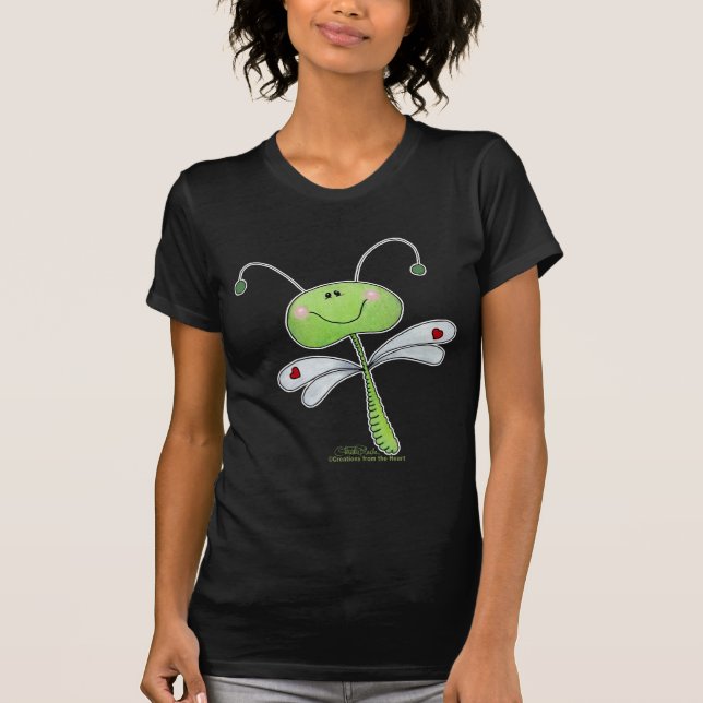 Dragonfly med hjärtan t shirt (Framsida)