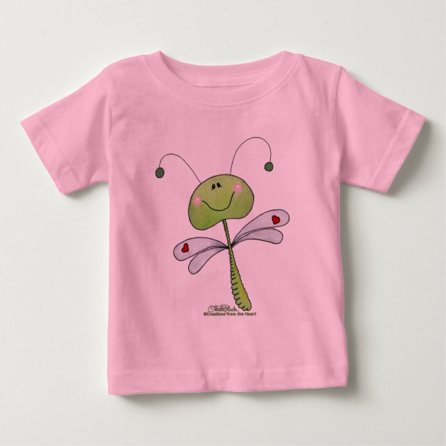 Dragonfly med hjärtan t shirt (Framsida)