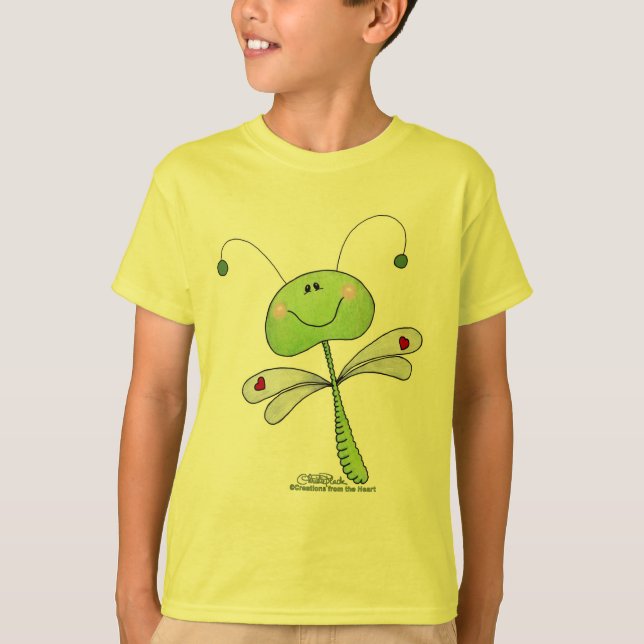 Dragonfly med hjärtan t shirt (Framsida)