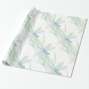 Dragonfly med vattenfärg i Mjuka blåsor och Grönt Presentpapper
