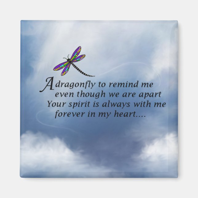 Dragonfly Memorial Dikt Magnet (Framsidan)