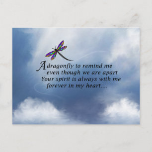 Dragonfly Memorial Dikt Vykort