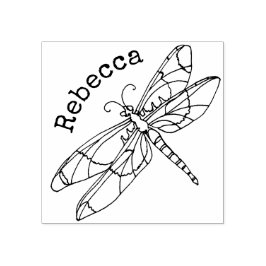 Dragonfly Monogrammed Namn Stämpel
