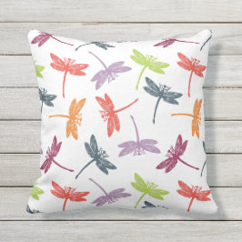 Dragonfly Mönster Colorful Vintage Dragonflies Kudde