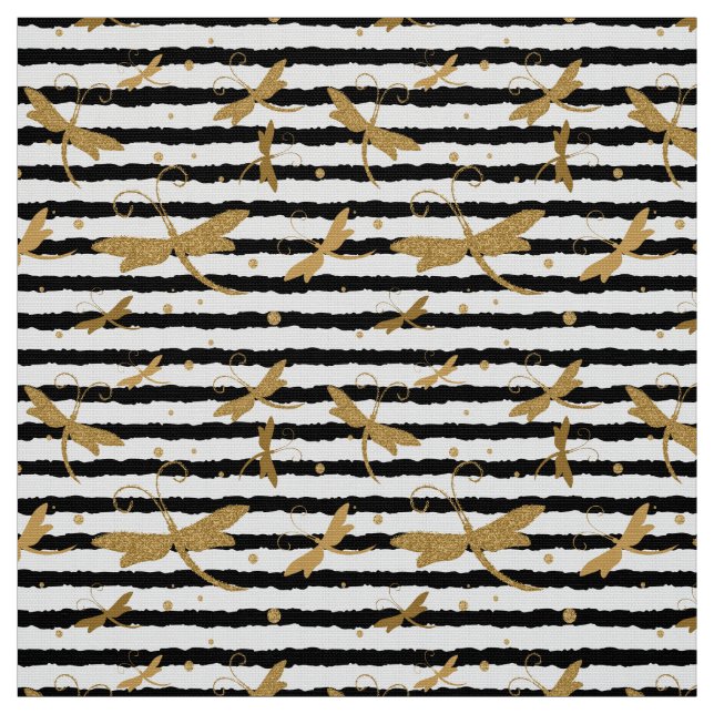 Dragonfly mönster med glitter, effekt tyg (Provkarta)