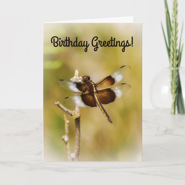 Dragonfly Nature Art Birthday Card Kort (Framsida)