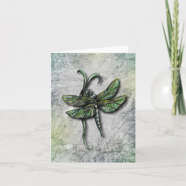 Dragonfly Notecard eller Greeting Card Kort (Framsida)