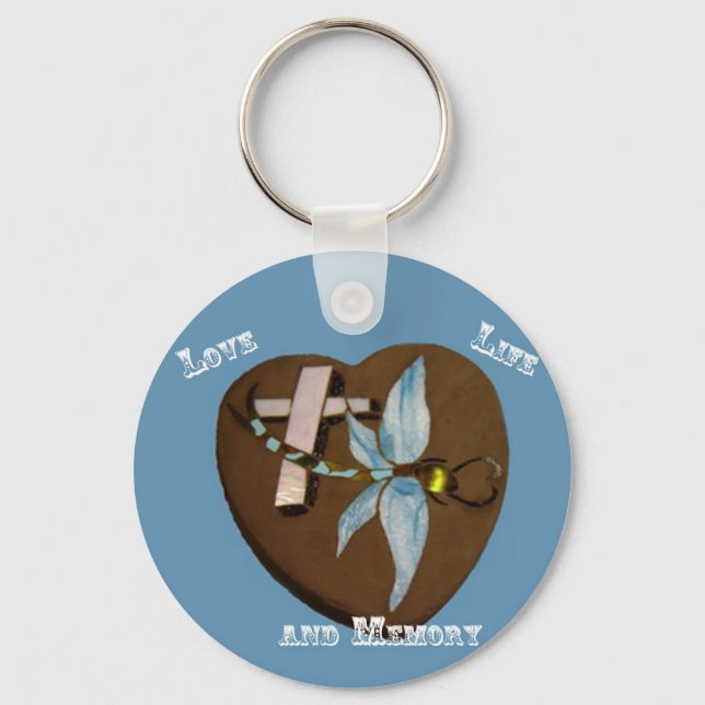 Dragonfly-Nyckelring för fastsatt glas Nyckelring (Framsida)