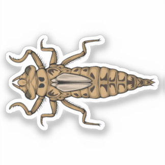 Dragonfly Nymph-vektorillustration Klistermärken