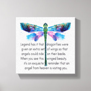 Dragonfly och Änglar Canvastryck