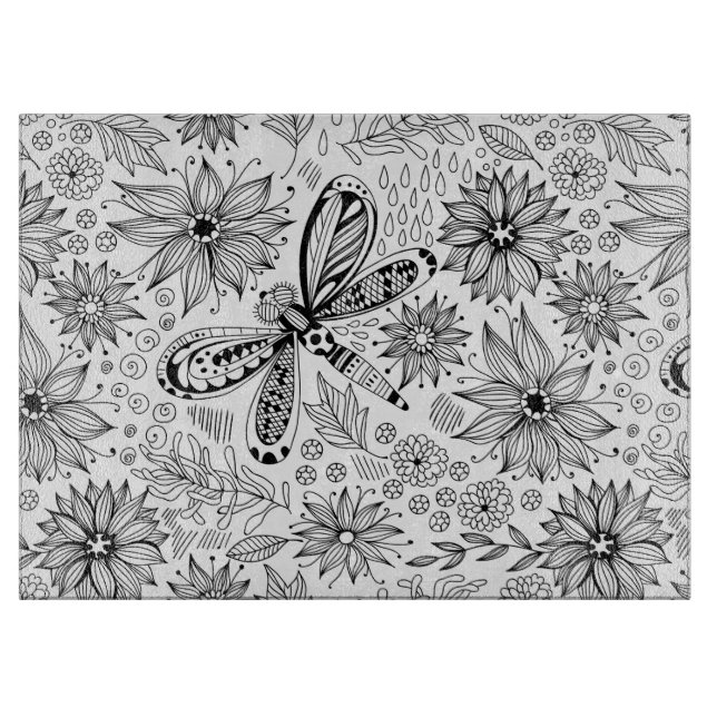 Dragonfly och blomdodle (Framsidan)