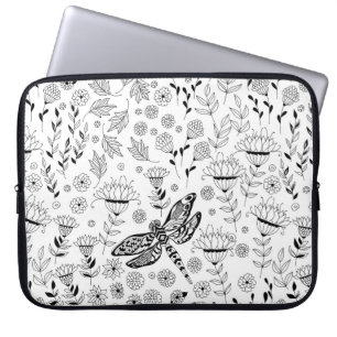 Dragonfly och blommor laptop fodral