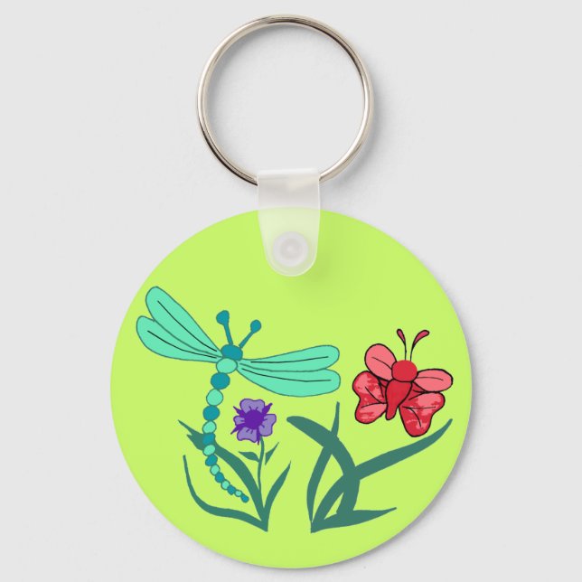 Dragonfly och Butterfly Nyckelring (Framsida)