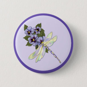 Dragonfly och Pansies Knapp