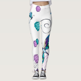 Dragonfly och snabb blommigt leggings