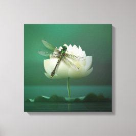 Dragonfly och Vatten Lily Canvastryck