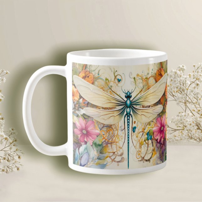 Dragonfly och Wildblommor Kaffemugg (Skapare uppladdad)