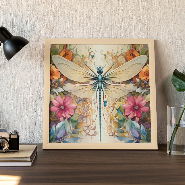 Dragonfly och Wildblommor Poster (Skapare uppladdad)