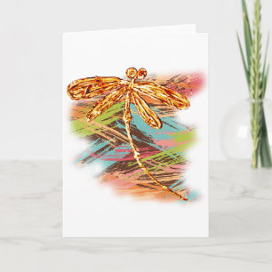 Dragonfly Orange Stänk Helgkort