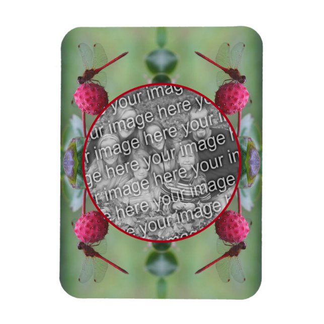 Dragonfly på Dogwood Fruit Skapar ditt eget foto Magnet (Vertikal)