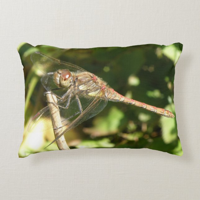 Dragonfly på en Twig Pillow Prydnadskudde (Framsidan)