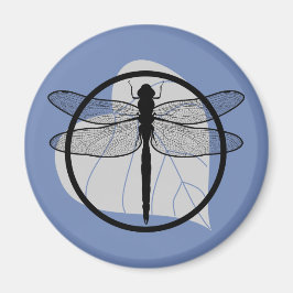 Dragonfly på Löv Teckning - Wildlife Circle Series Magnet