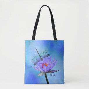 Dragonfly på Vatten Lily All-over Print Toit Tygkasse