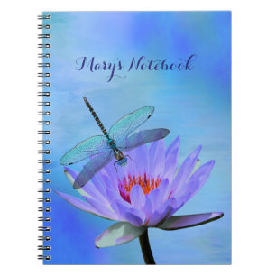 Dragonfly på Vatten Lily Notebook Anteckningsbok