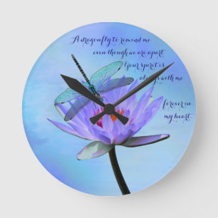 Dragonfly på Vatten Lily Sentimental Wall Rund Klocka