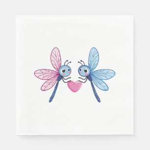 Dragonfly par kärlek par i kärlek pappersservett
