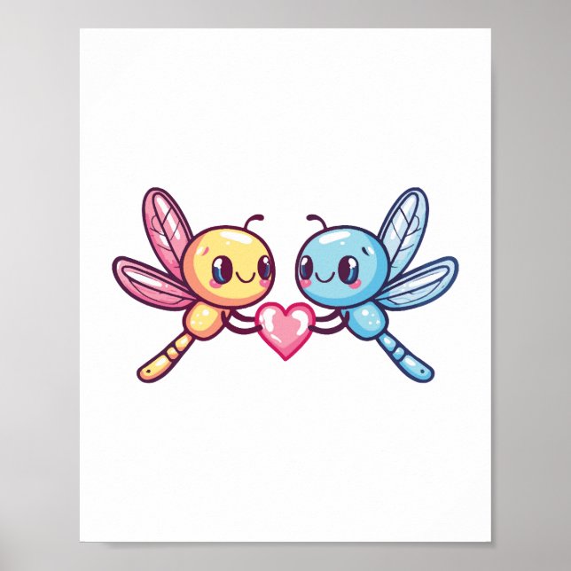 Dragonfly par kärlek par i kärlek poster (Framsidan)