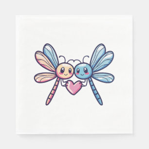 Dragonfly-paret på Alla hjärtans dag i kärlek Pappersservett