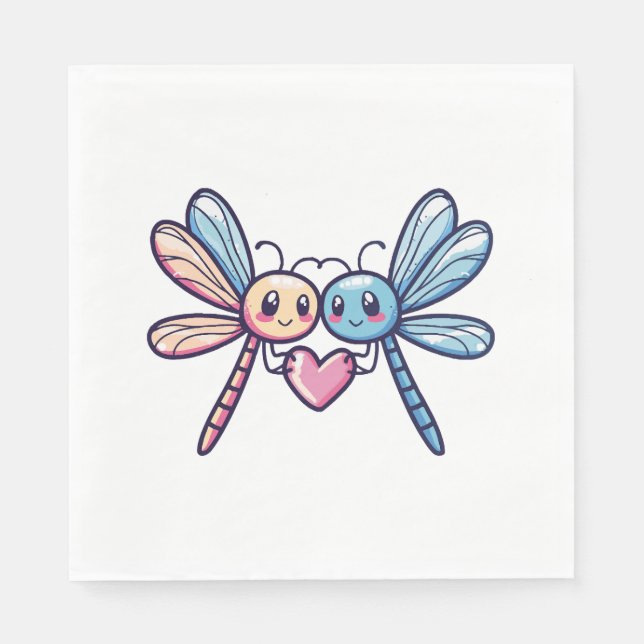 Dragonfly-paret på Alla hjärtans dag i kärlek Pappersservett (Framsidan)