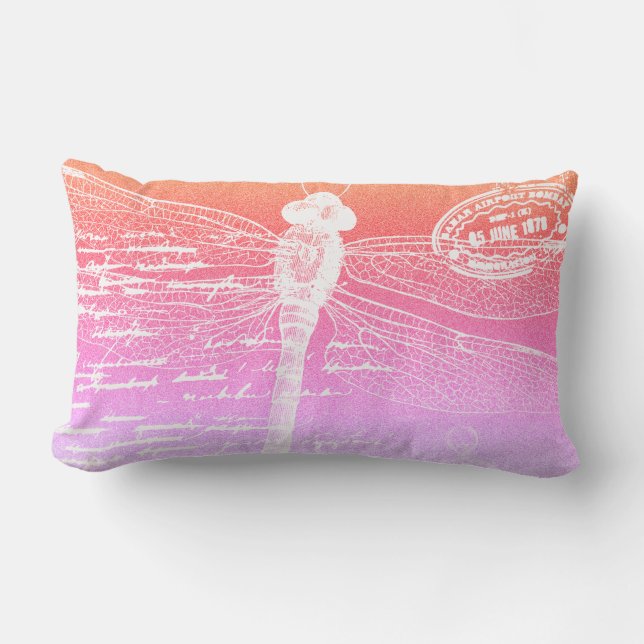 Dragonfly-pastellövertoningsdröm Lumbarkudde (Framsida)