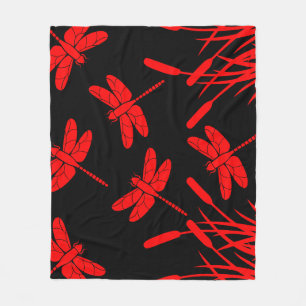 Dragonfly Patterned Decor Fleecefilt